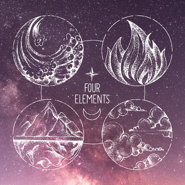 The Elements of Nature - Alchemy tile Shakti Durga- The Elements of Nature - Alchemy tile Shakti Durga-